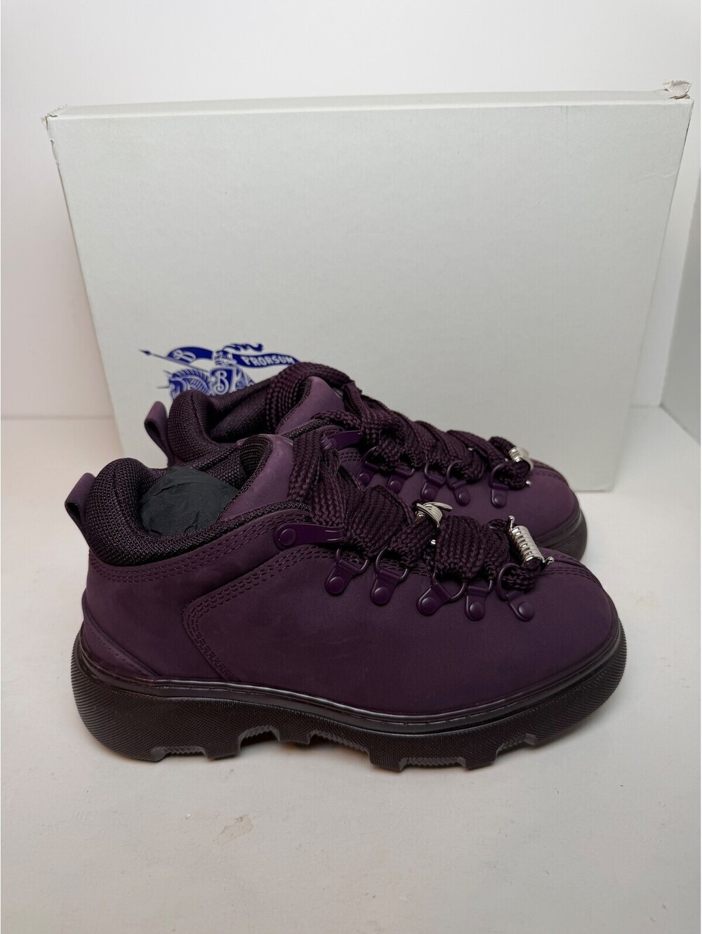 Burberry Union Purple Hiking Sneakers Womens Size 6/36 New